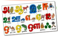 Tamil alphabets puzzle with pictures - vowels toy