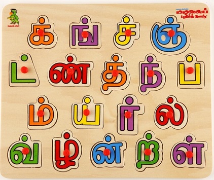 Tamil alphabets puzzle - consonants board