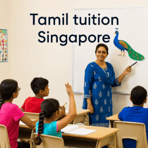 Tamil tuition class in Singapore – Tamilcube teacher teaching at whiteboard